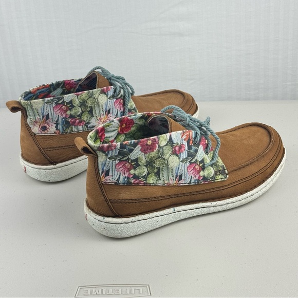 Justin Boots Breezy Shoes Floral Brown Leather Moc Toe Bootie Women’s 10 JL121 - Picture 7 of 9